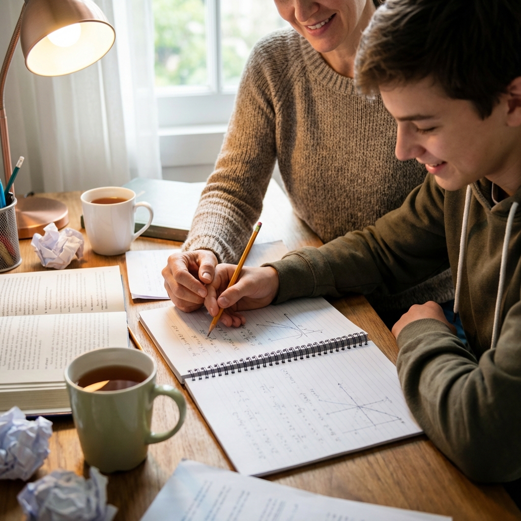 Criança estudando matemática