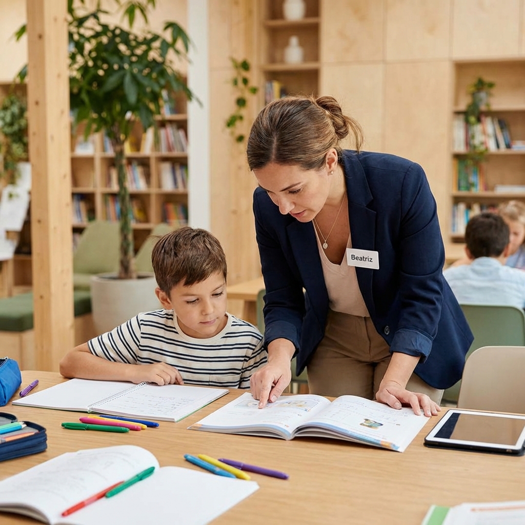 Estudante tendo aula